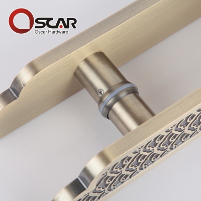 玻璃门拉手中式仿古祥云大门拉手 雕刻铝板门把手酒店复古门扶手