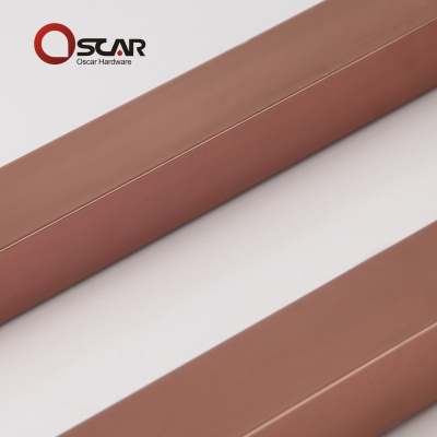 玻璃门拉手中式方管四弯大门拉手双开推拉门把手玫瑰金不锈钢扶手