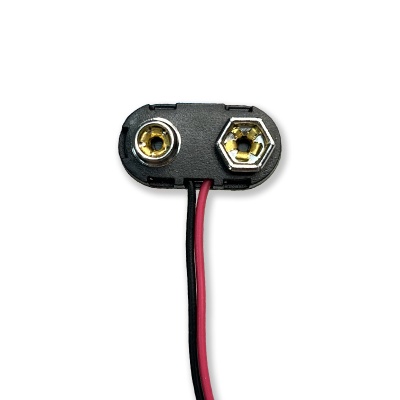 定制T型9v电池硬扣 玩具仪器连接线夹铜线端子接头塑壳9v电池卡扣