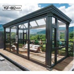 别墅庭院铝合金阳光房 露台遮阳雨棚 新中式YGF001-005