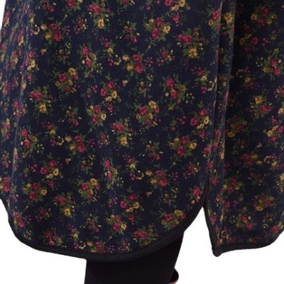 2024秋冬新款韩版宽松大码女装中长款加绒加厚高领小碎花连衣裙女