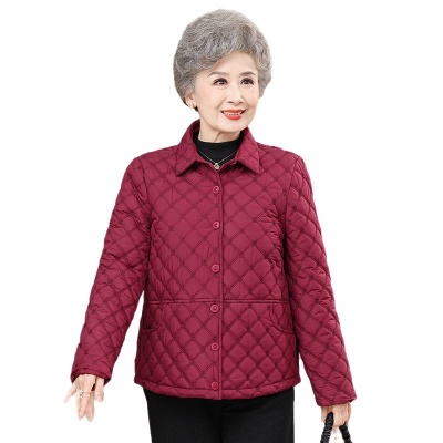 奶奶秋装时尚外套小个子妈妈轻薄棉袄老太太中老年女冬装羽绒棉服