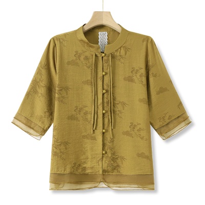 2025新款妈妈夏装套装女减龄50岁时尚国风中老年女洋气时髦两件套