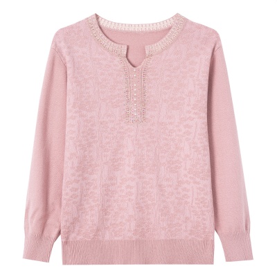 2025新款中年妈妈春秋打底小衫洋气毛衣中老年女秋冬针织衫上衣服