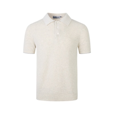 EME男装 新贵高奢夏季针织棉麻花纱老钱松弛透气polo短袖针织衫