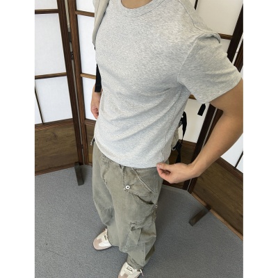 【EME】夏季纯色重磅凉感修身美式运动冰皮休闲百搭基础短袖TEE