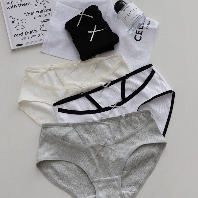 内裤棉女生性感镂空小情调假两件少女棉内裤时髦运动吸汗柔软三角