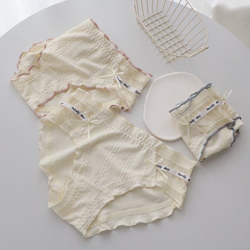 卷入奶香味的拥抱里韩式chic字母时尚少女内裤松软弹力空气棉底裤