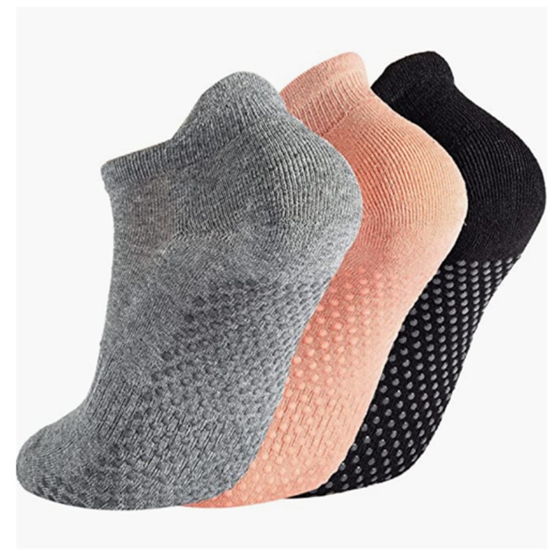 亚马逊普拉提毛圈防滑女士瑜伽袜棉加厚保暖舞蹈纯色透气运动袜子