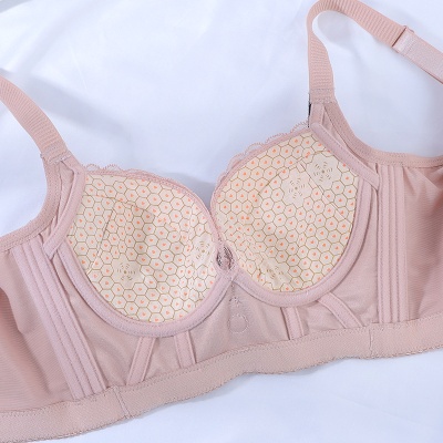 调整型小胸显大聚拢上托厚款内衣双肩带美背收副乳文胸六排扣侧收