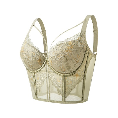 调整型蕾丝性感内衣深V聚拢美胸收副乳调整塑形上托防下垂文胸