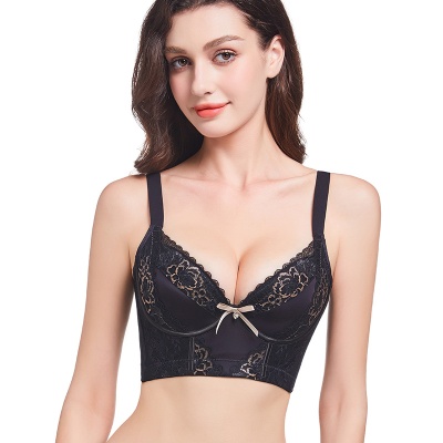 美容院大胸显小蕾丝内衣女薄款聚拢收副乳调整型文胸防下垂胸罩