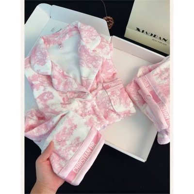 2025冬季新款海岛绒开衫套装加厚休闲家居服