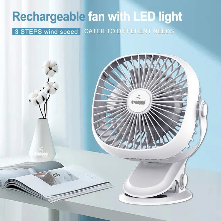 IWIN 桌面usb风扇充电夹式立式挂壁便携式夹子小风扇户外充插两用